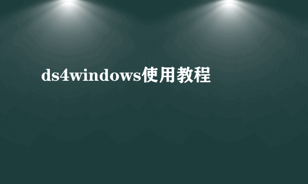ds4windows使用教程