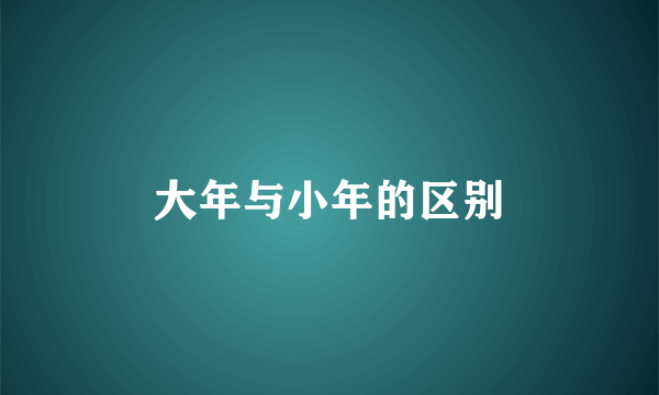 大年与小年的区别
