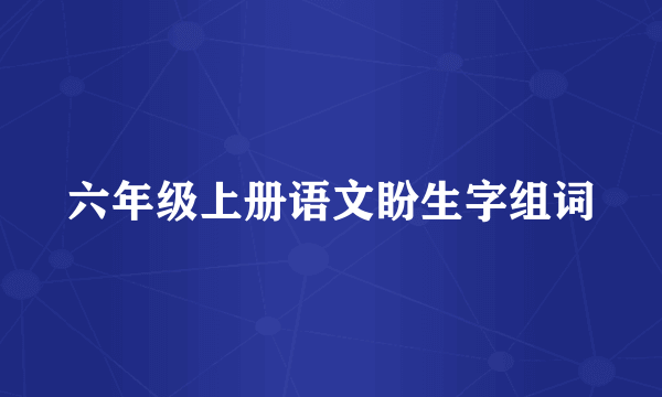 六年级上册语文盼生字组词
