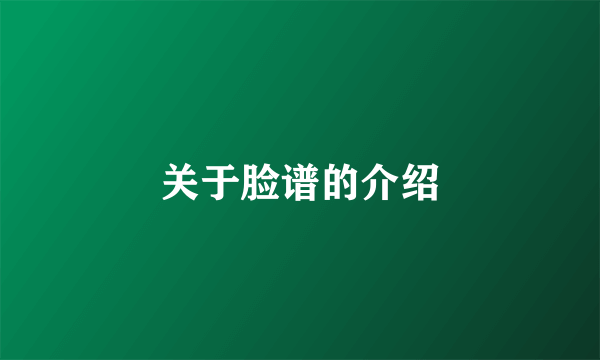 关于脸谱的介绍