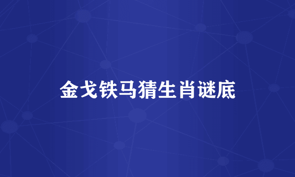 金戈铁马猜生肖谜底