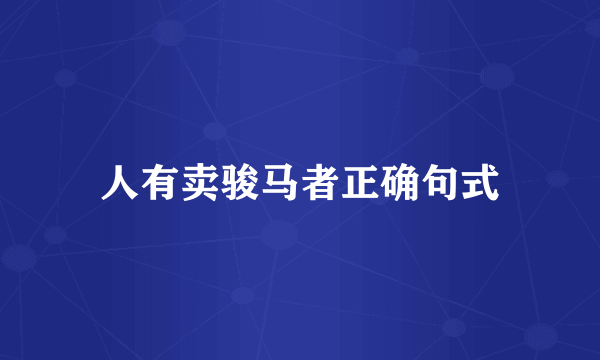 人有卖骏马者正确句式