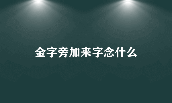 金字旁加来字念什么