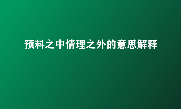 预料之中情理之外的意思解释