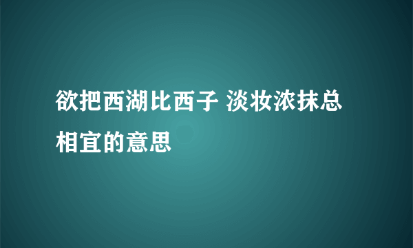 欲把西湖比西子 淡妆浓抹总相宜的意思