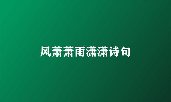 风萧萧雨潇潇诗句