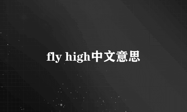 fly high中文意思