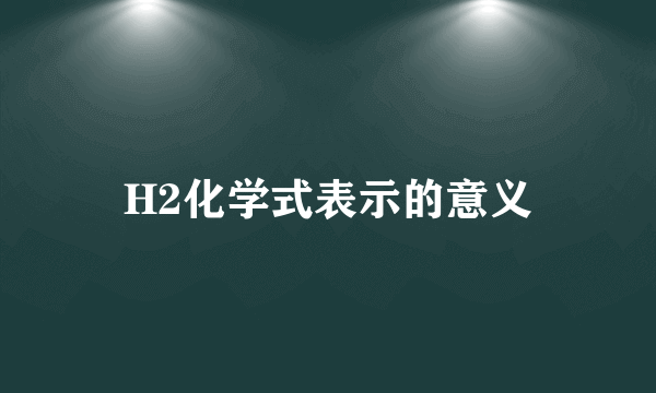 H2化学式表示的意义