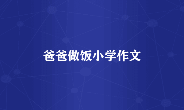 爸爸做饭小学作文