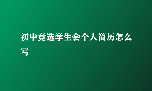 初中竞选学生会个人简历怎么写
