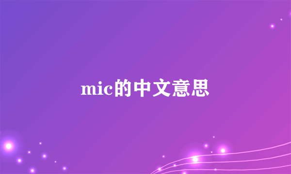 mic的中文意思