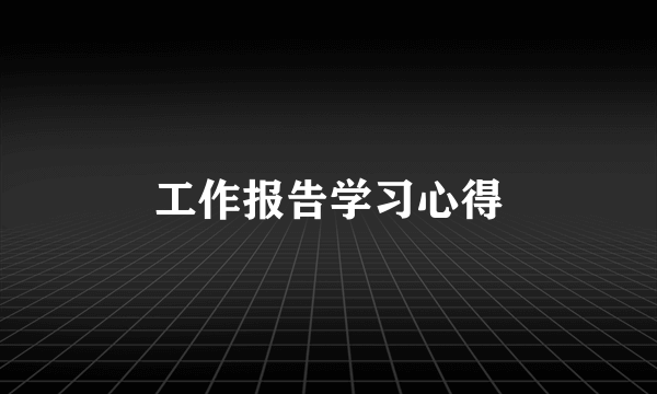 工作报告学习心得