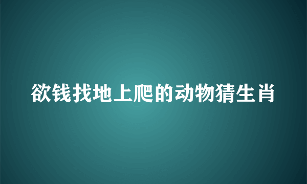 欲钱找地上爬的动物猜生肖