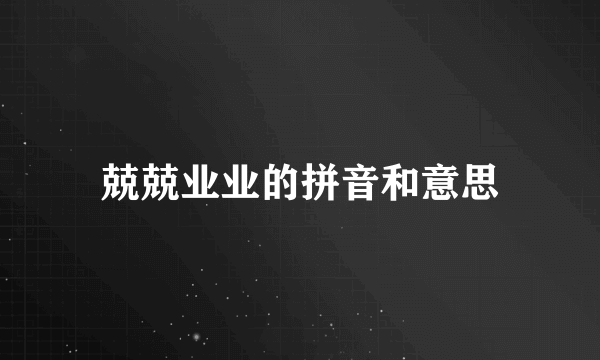 兢兢业业的拼音和意思