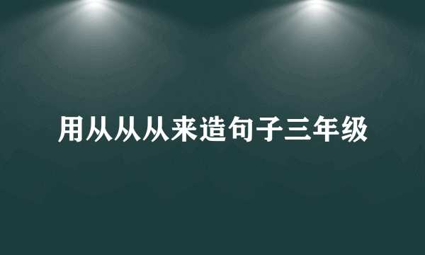 用从从从来造句子三年级