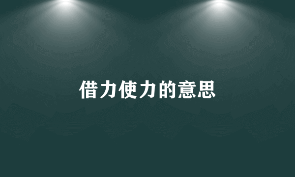 借力使力的意思