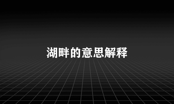 湖畔的意思解释