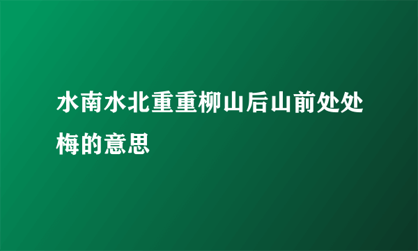 水南水北重重柳山后山前处处梅的意思
