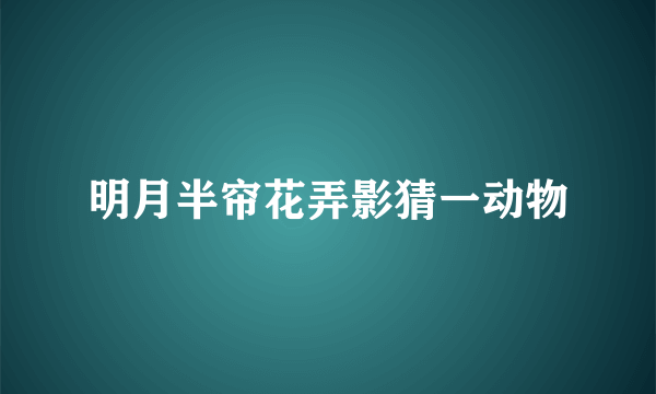 明月半帘花弄影猜一动物