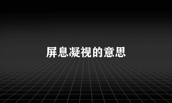 屏息凝视的意思