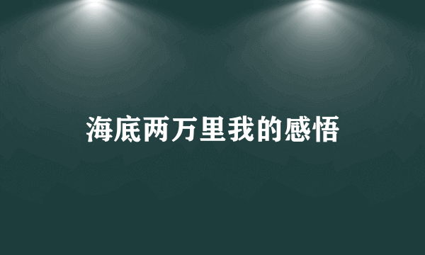 海底两万里我的感悟