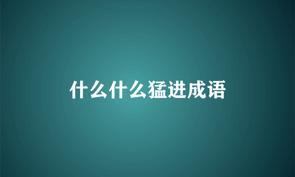 什么什么猛进成语
