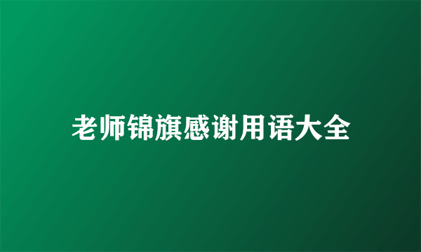 老师锦旗感谢用语大全