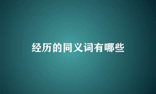 经历的同义词有哪些