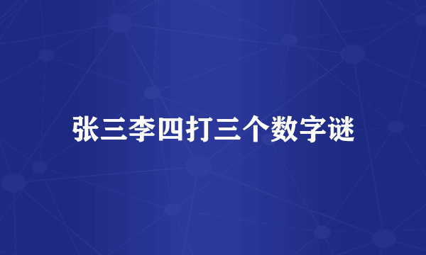 张三李四打三个数字谜