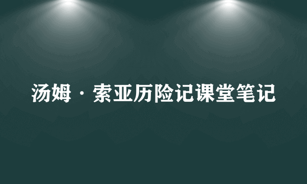 汤姆·索亚历险记课堂笔记