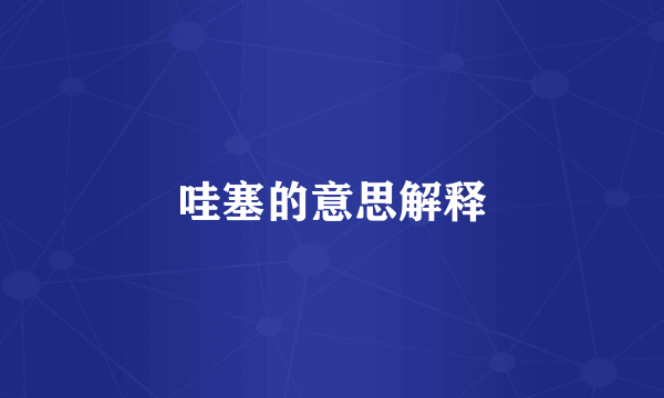 哇塞的意思解释