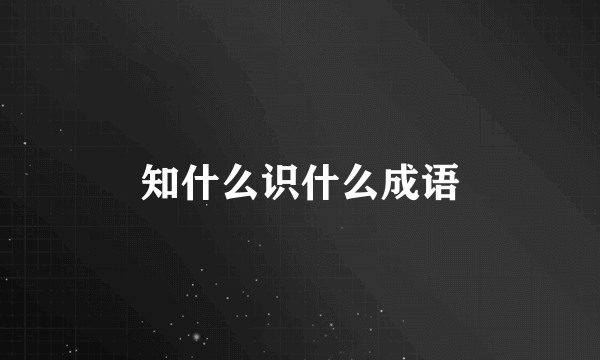 知什么识什么成语