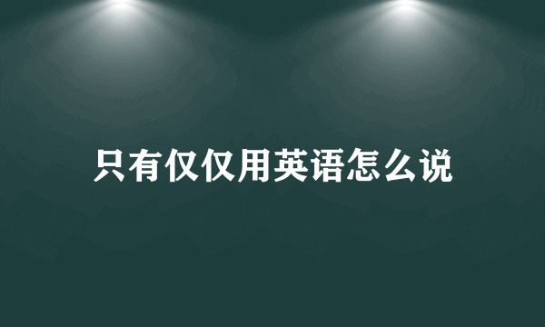 只有仅仅用英语怎么说