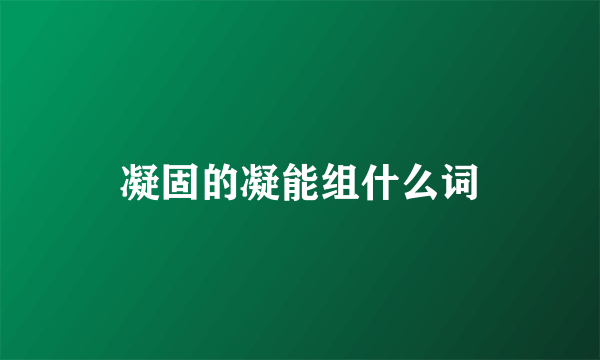 凝固的凝能组什么词