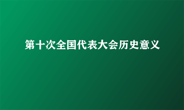 第十次全国代表大会历史意义