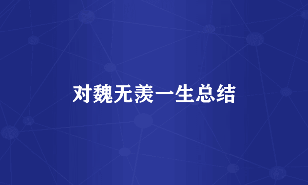 对魏无羡一生总结