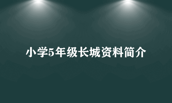 小学5年级长城资料简介