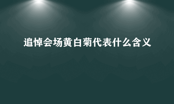 追悼会场黄白菊代表什么含义