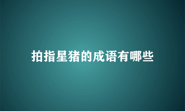 拍指星猪的成语有哪些