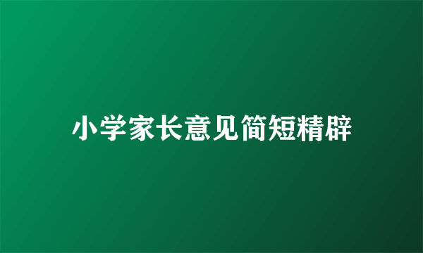 小学家长意见简短精辟