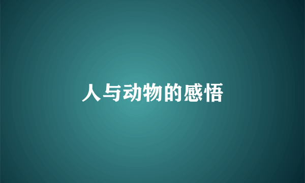 人与动物的感悟
