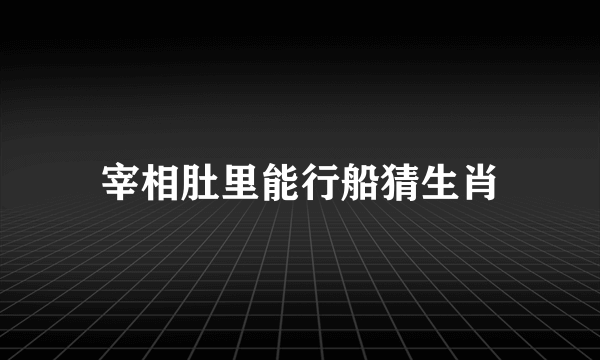 宰相肚里能行船猜生肖
