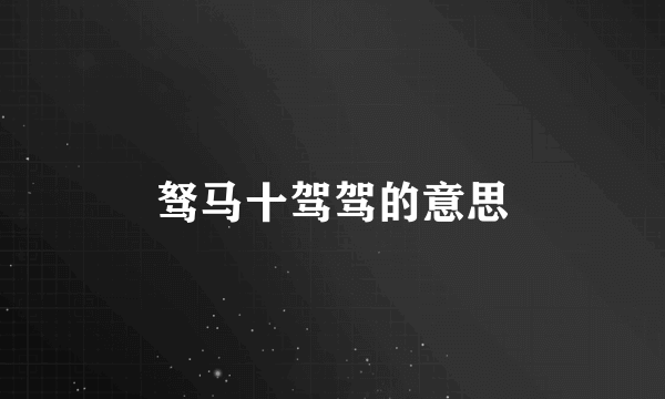 驽马十驾驾的意思