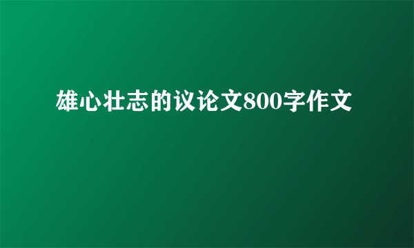 雄心壮志的议论文800字作文
