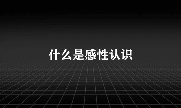 什么是感性认识
