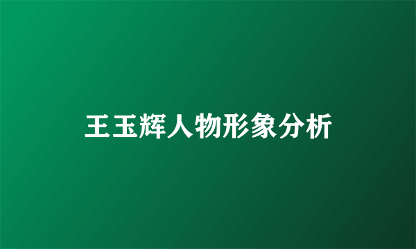 王玉辉人物形象分析