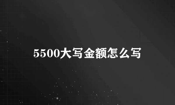 5500大写金额怎么写