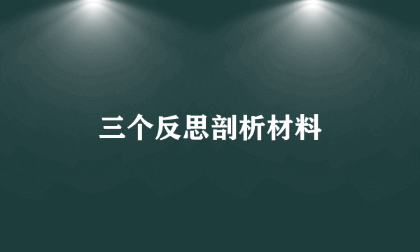 三个反思剖析材料