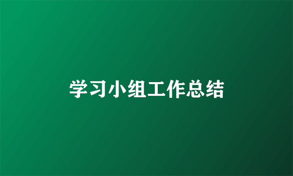 学习小组工作总结