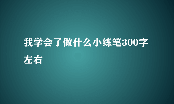 我学会了做什么小练笔300字左右